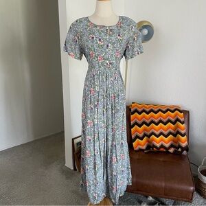 Vintage 1990s Nina Piccalino Soft Grunge Floral Dress
